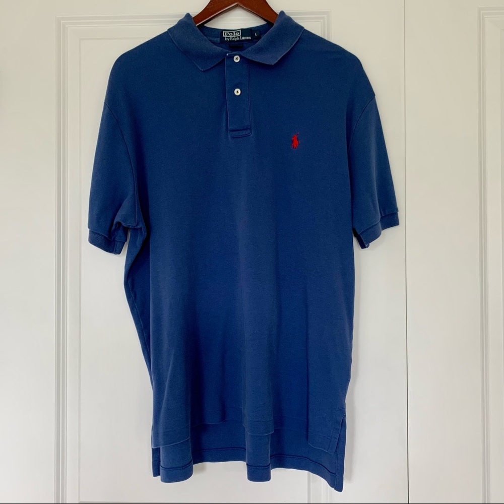 Polo by Ralph Lauren Blue Cotton Polo Shirt- Size L